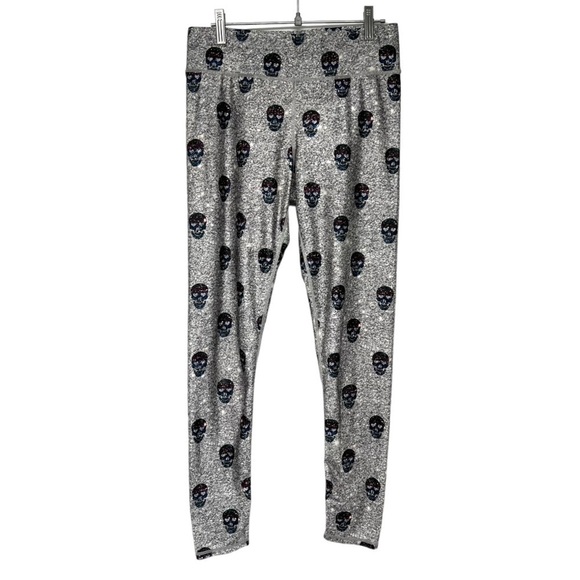 Terez Glitter Skull Athletic Leggings 7/8 Tights Women’s Medium - Picture 5 of 10
